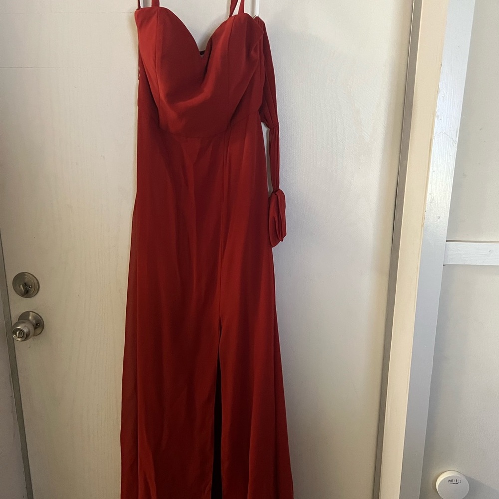 Rust bridesmaid dress